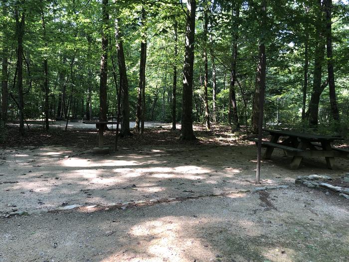 A photo of Site 012 of Loop CAVE MOUNTAIN LAKE FAMILY CAMP at CAVE MOUNTAIN LAKE FAMILY CAMP with Picnic Table, Lantern Pole