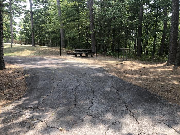 A photo of Site 002 of Loop HCMR at CEDAR LAKE (OKLAHOMA) with Picnic Table, Fire Pit, Shade, Lantern Pole