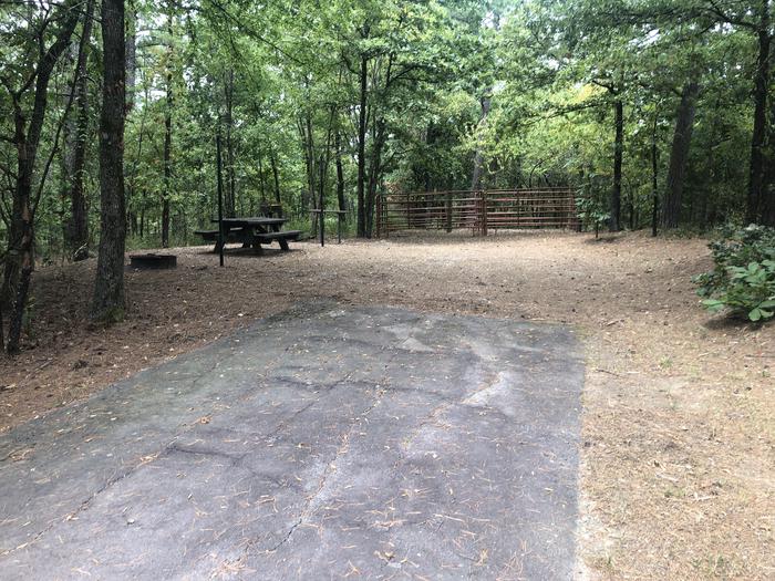 A photo of Site 005 of Loop HCMR at CEDAR LAKE (OKLAHOMA) with Fire Pit, Shade, Lantern Pole