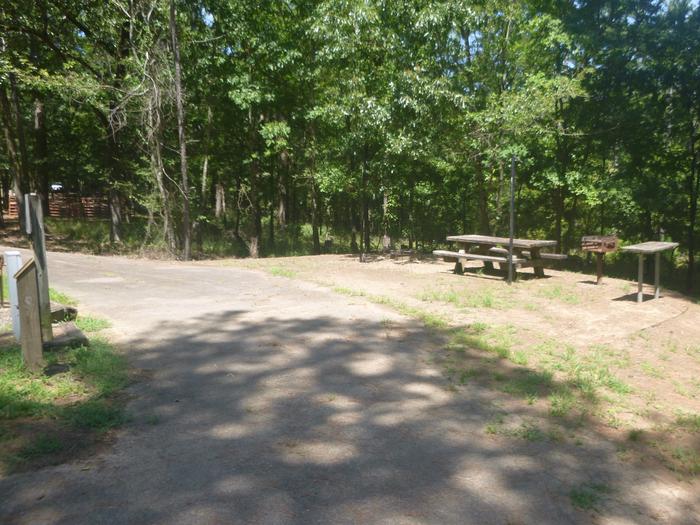 A photo of Site E017 of Loop HCLE at CEDAR LAKE (OKLAHOMA) with Picnic Table, Electricity Hookup, Fire Pit, Shade, Lantern Pole, Water Hookup