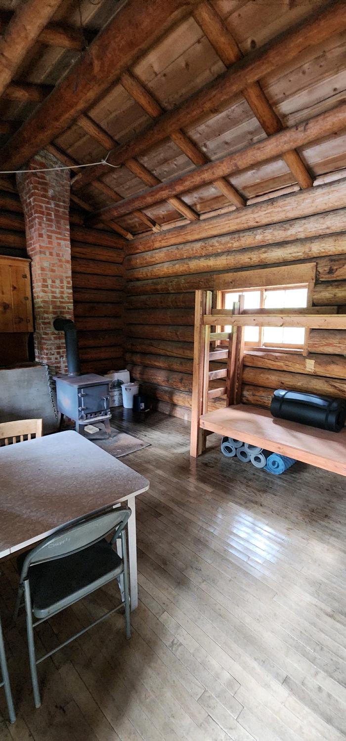 Interior of cabin and stove