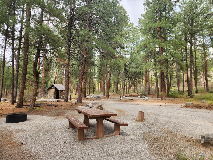 Site 14, rear view with nearby toilet