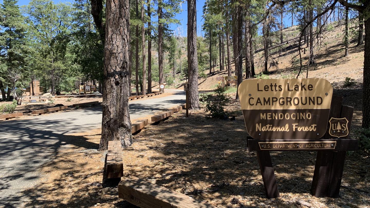 Letts Lake Campground, Mendocino National Forest, U.S. Department of AgricultureLetts Lake Campground Sign