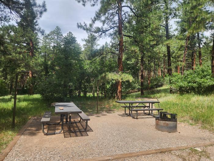 E14 includes two picnic tables and a fire pit