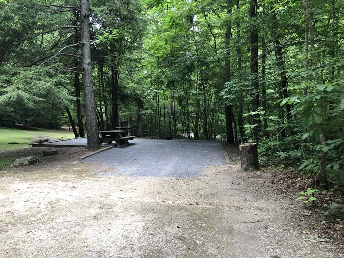 A photo of Site 040 of Loop B at CAVE MOUNTAIN LAKE FAMILY CAMP with Shade, Tent Pad