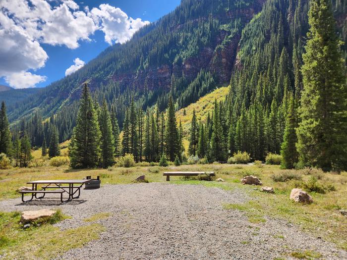 Site with plenty of sun for solar, all sites include picnic table and fire ring