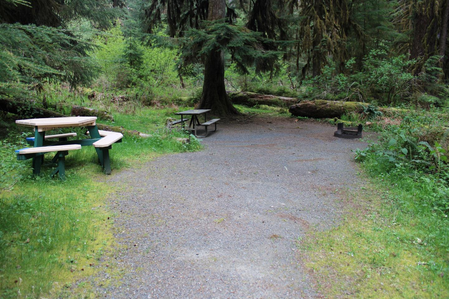 Picnic table and fire pit