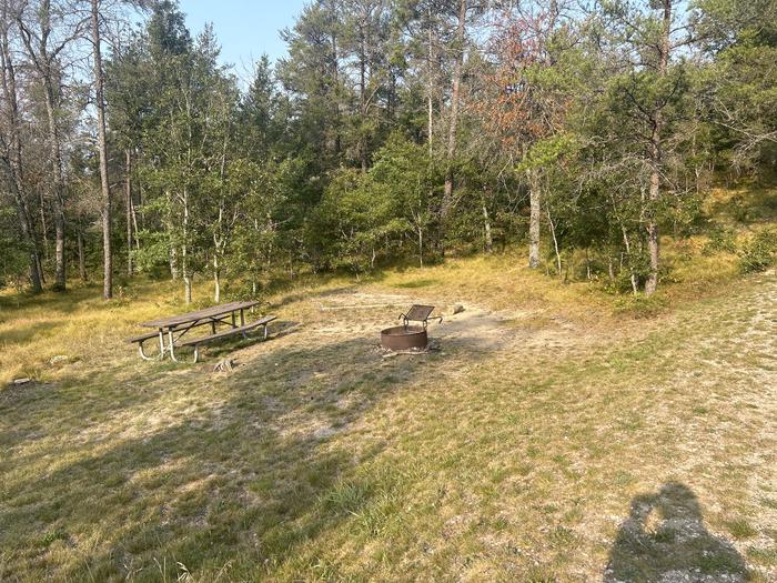 A photo of Site 2 of Loop Lower at Kneff Lake Campground with Picnic Table, Fire Pit