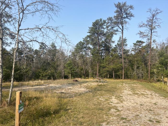 A photo of Site 6 of Loop Lower at Kneff Lake Campground with Picnic Table, Fire Pit