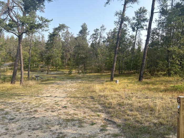 A photo of Site 5 of Loop Lower at Kneff Lake Campground with Picnic Table, Fire Pit