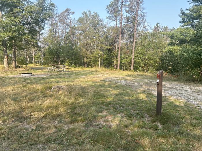 A photo of Site 11 of Loop Lower at Kneff Lake Campground with Picnic Table, Fire Pit, Lantern Pole