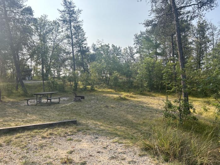 A photo of Site 16 of Loop Lower at Kneff Lake Campground with Picnic Table, Fire Pit