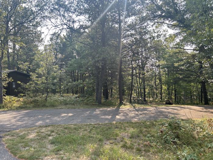 A photo of Site 24 of Loop Upper at Kneff Lake Campground with Picnic Table, Fire Pit, Lantern Pole