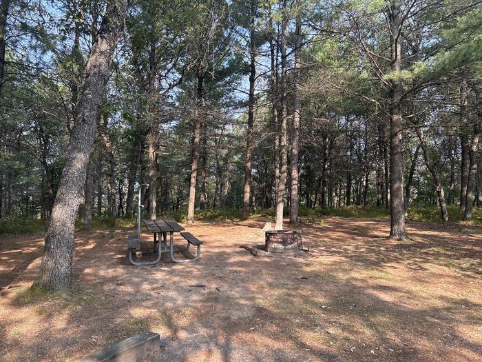 A photo of Site 23 of Loop Upper at Kneff Lake Campground with Picnic Table, Fire Pit, Lantern Pole