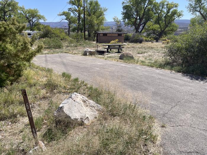 A photo of Site 60 of Loop C at GREEN RIVER CAMPGROUND with Picnic Table, Fire Pit