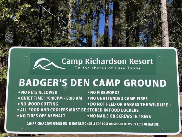 Badger's Den Sign 