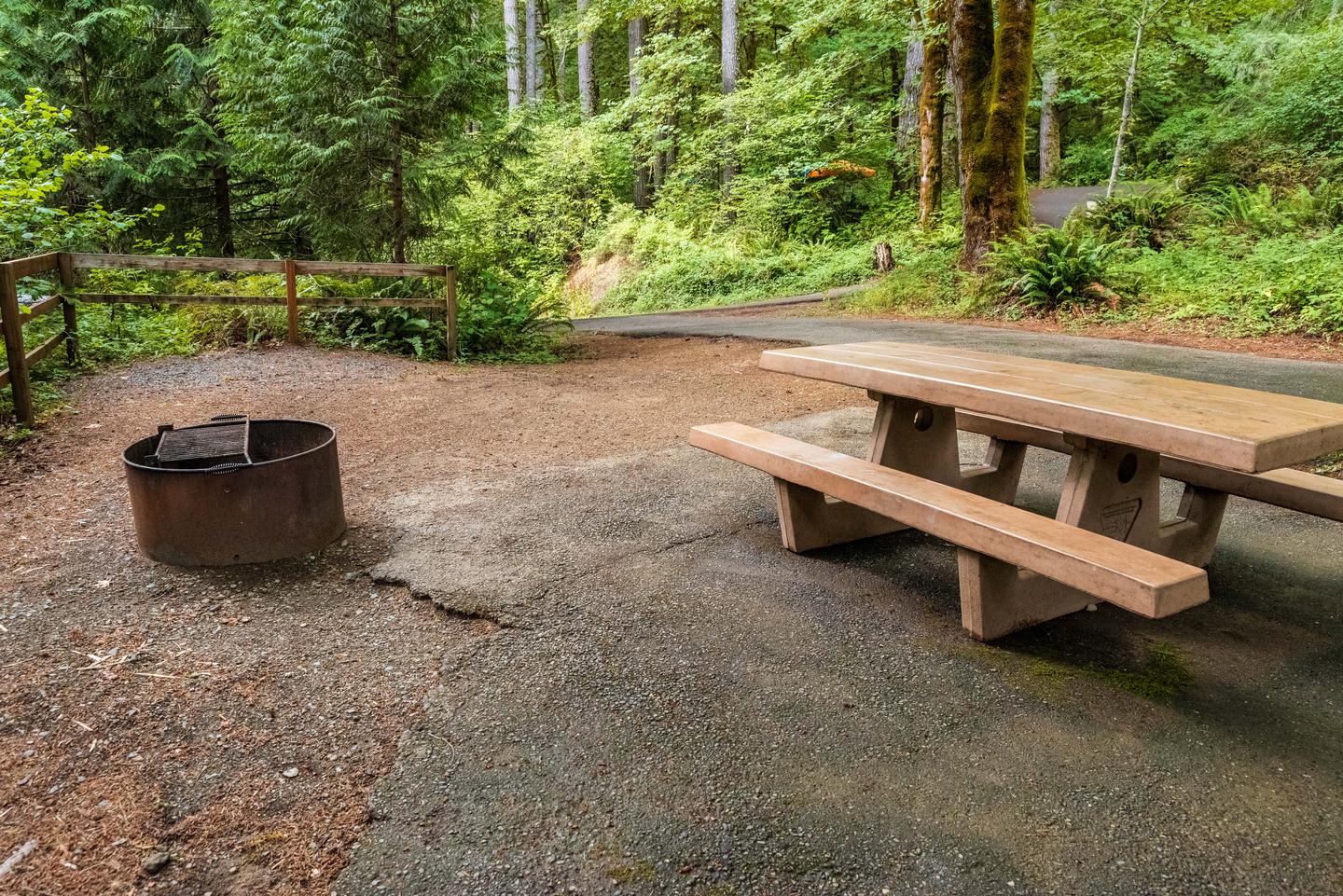 Site 34 picnic table area and tent pad (10x14')