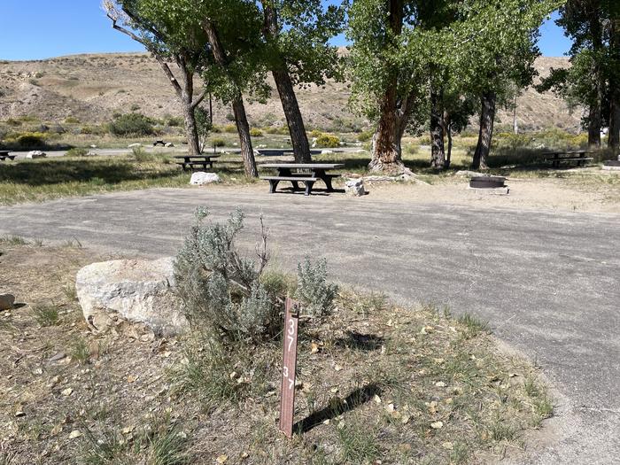 A photo of Site 37 of Loop B at GREEN RIVER CAMPGROUND with Picnic Table, Fire Pit