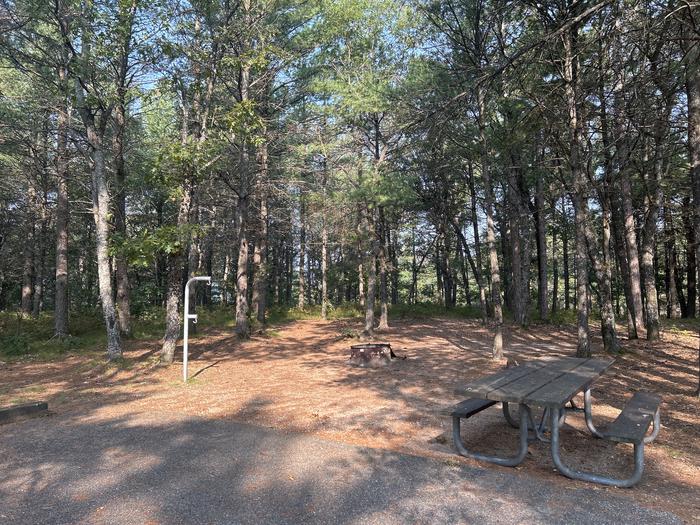 A photo of Site 25 of Loop Upper at Kneff Lake Campground with Picnic Table, Fire Pit, Lantern Pole