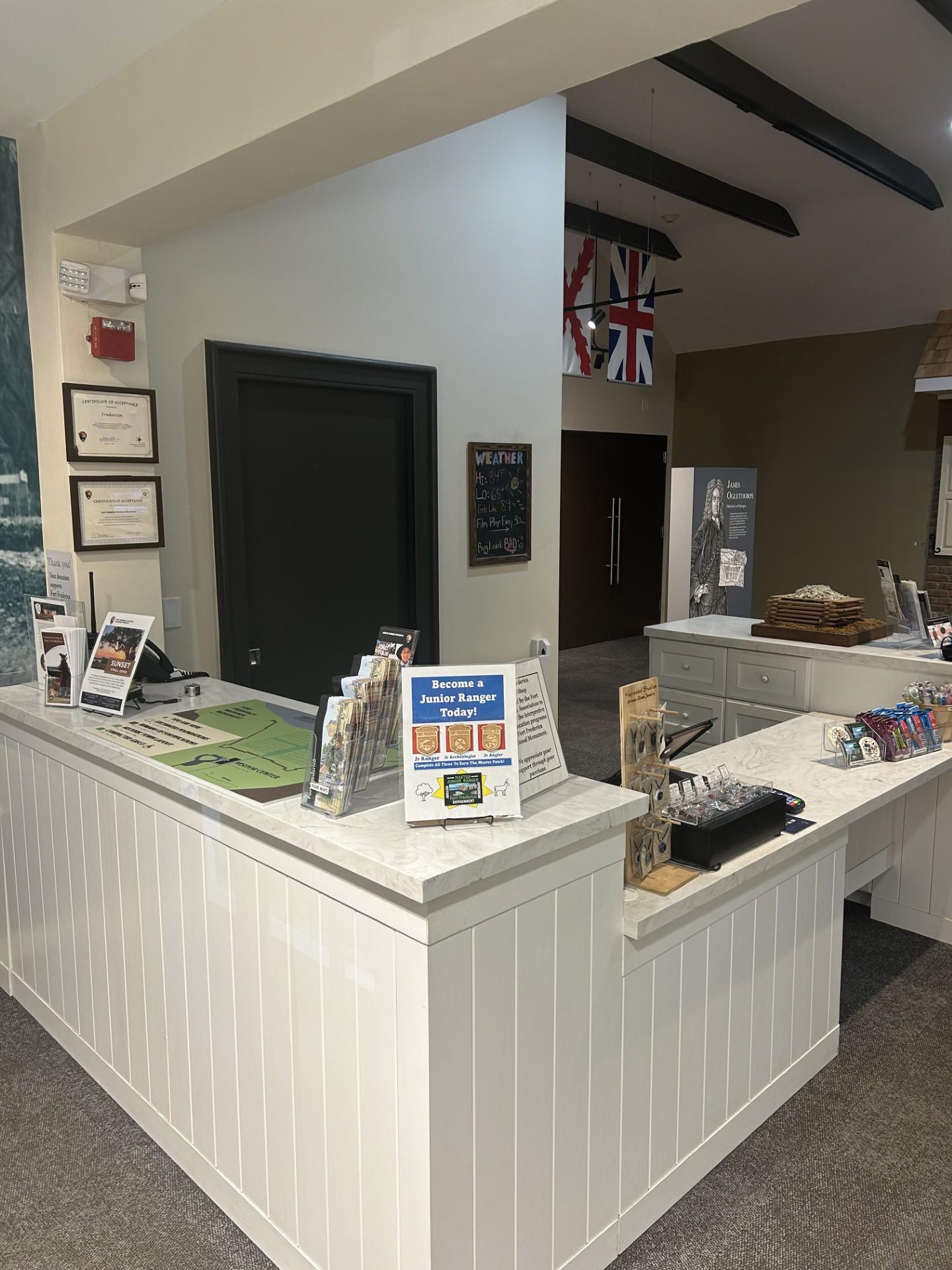 Fort Frederica Visitor Center Desk