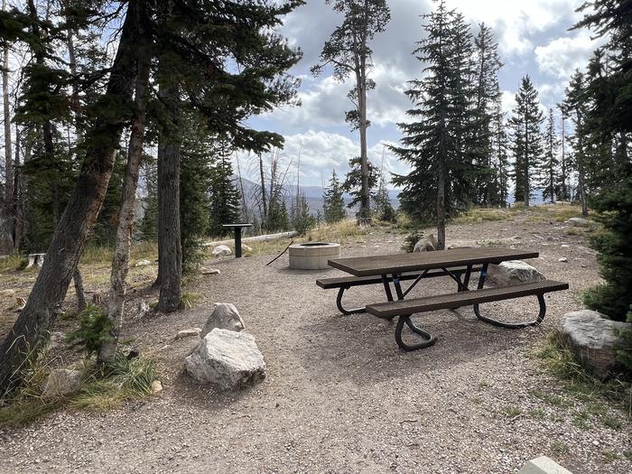 A photo of Site 007 of Loop A at MIRROR LAKE with Picnic Table, Fire Pit