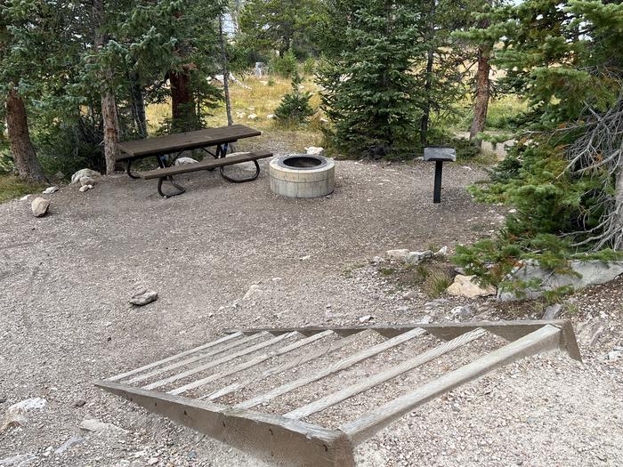 A photo of Site 040 of Loop B at MIRROR LAKE with Picnic Table, Fire Pit