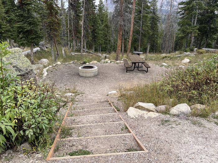 A photo of Site 072 of Loop HORS at MIRROR LAKE with Picnic Table, Fire Pit