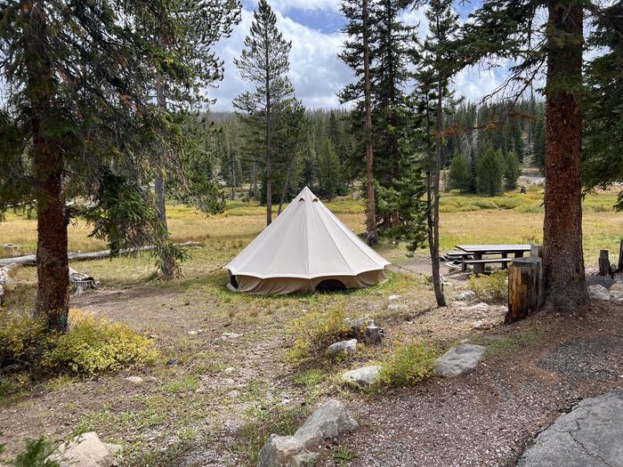 A photo of Site 003 of Loop LOST at LOST CREEK CAMPGROUND with Picnic Table, Lean To / Shelter