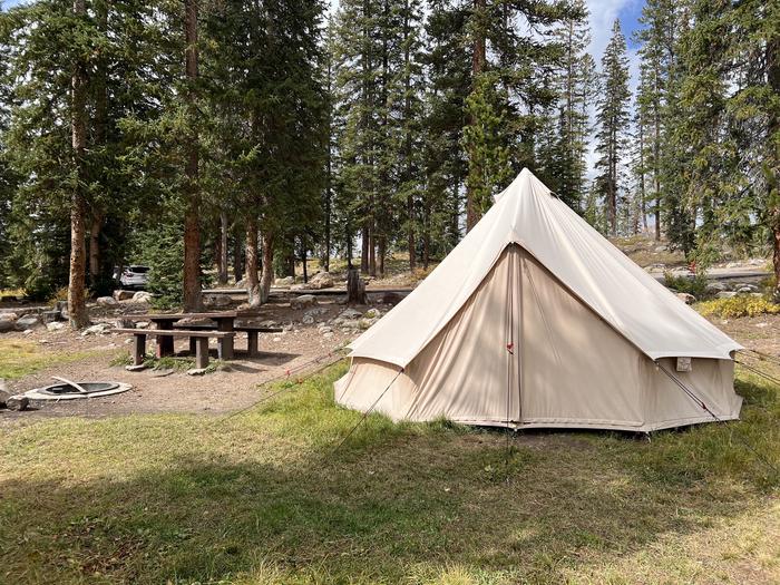 A photo of Site 003 of Loop LOST at LOST CREEK CAMPGROUND with Picnic Table, Fire Pit, Lean To / Shelter