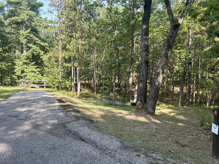 A photo of Site 10 of Loop Island Lake at Island lake (MI) with Picnic Table, Fire Pit, Tent Pad