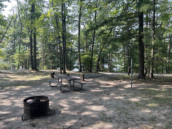 A photo of Site 3 of Loop Island Lake at Island lake (MI) with Picnic Table, Fire Pit, Lantern Pole