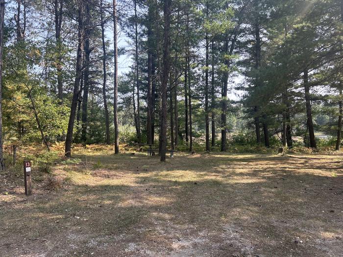 A photo of Site 13 of Loop Warbler at Mack Lake ORV Campground with Picnic Table