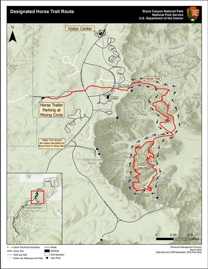 Designated Horse Trail Route Map