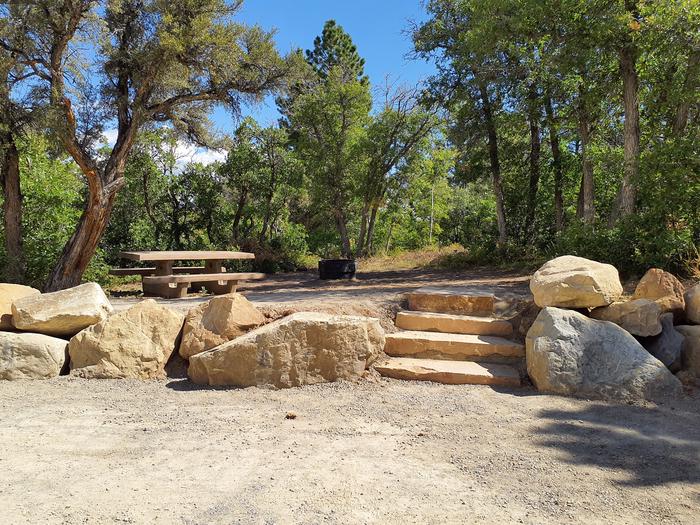 Stairs leading up to the picnic table and fire ring.Price Canyon campsite 6