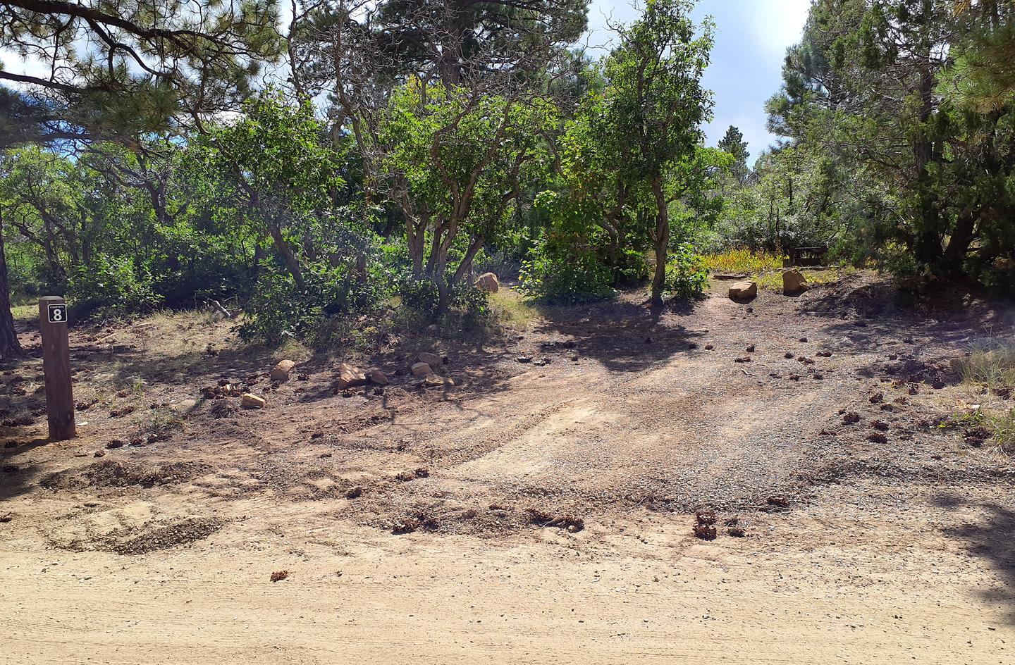 Gravel area for parking at campsitePrice Canyon campsite 8 parking area