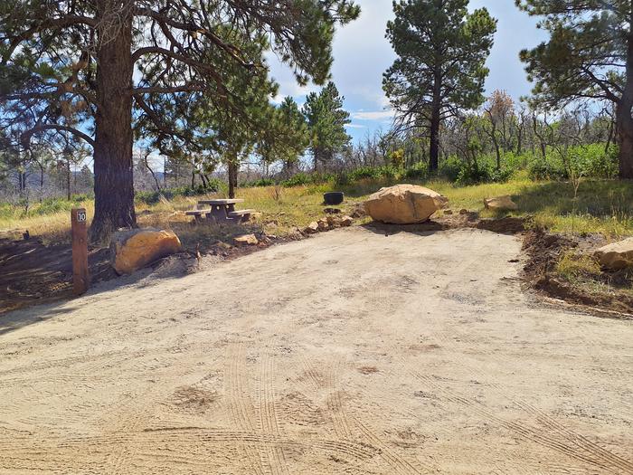 Gravel parking area for campsitePrice Canyon campsite 10 parking area