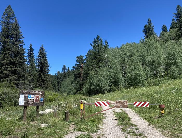 Group Campsite Gated Entrance at end of Holy Ghost Campground Loop