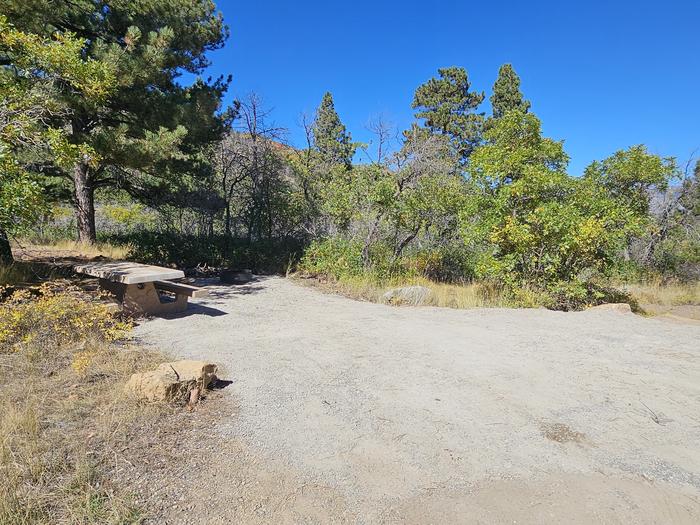 Picnic table and parking area for campsitePrice Canyon campsite 12