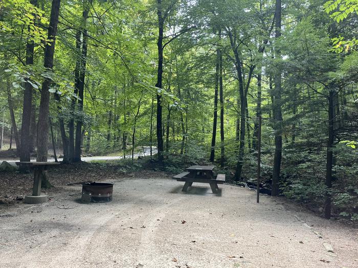 A photo of Site 030 of Loop B at CAVE MOUNTAIN LAKE FAMILY CAMP with Picnic Table, Fire Pit, Shade, Tent Pad, Lantern Pole