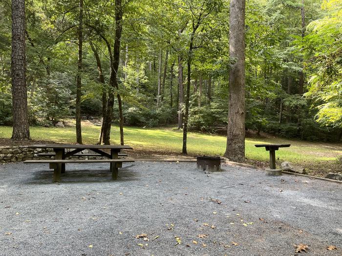 A photo of Site 039 of Loop B at CAVE MOUNTAIN LAKE FAMILY CAMP with Picnic Table, Fire Pit, Lantern Pole