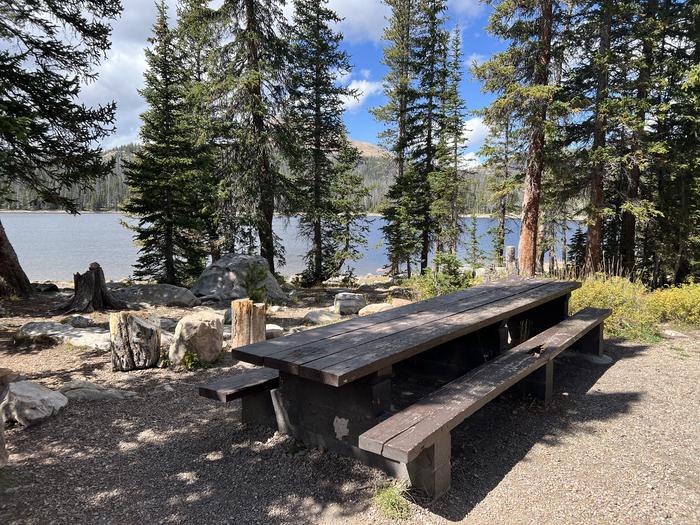 A photo of Site 052 of Loop TRIA at TRIAL LAKE CAMPGROUND with Picnic Table, Waterfront