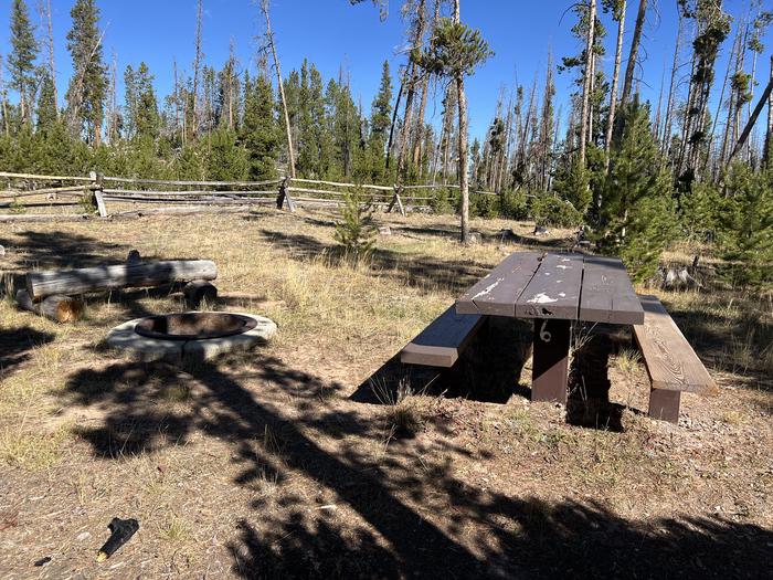 A photo of Site 6 of Loop CHINA at China Meadows Trailhead Campground with Picnic Table, Fire Pit