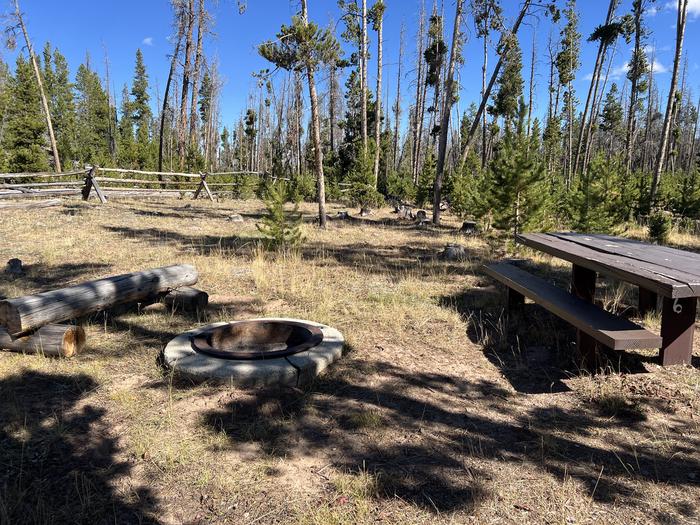 A photo of Site 6 of Loop CHINA at China Meadows Trailhead Campground with Picnic Table, Fire Pit