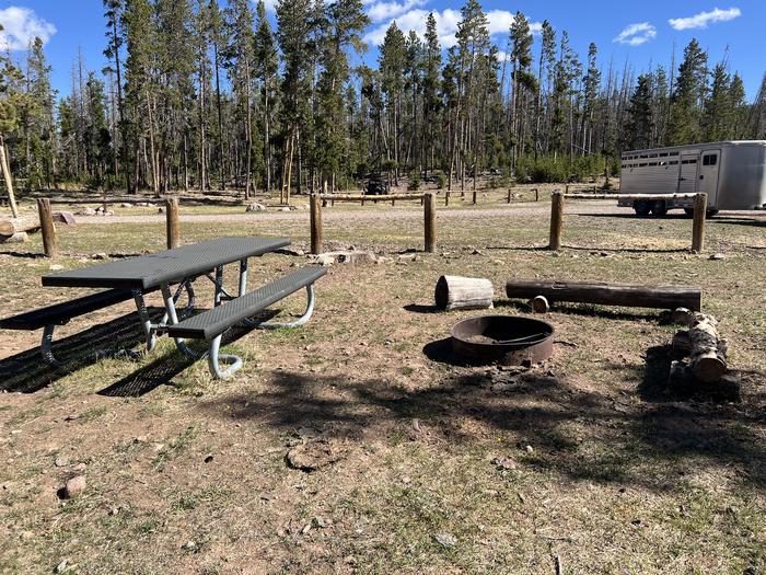 A photo of Site 13 of Loop China at China Meadows Trailhead Campground with Picnic Table, Fire Pit