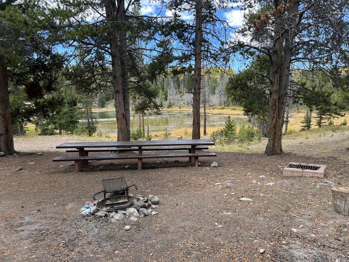 A photo of Site 1 of Loop LYMAN at Little Lyman Lake Campground with Picnic Table, Fire Pit, Waterfront