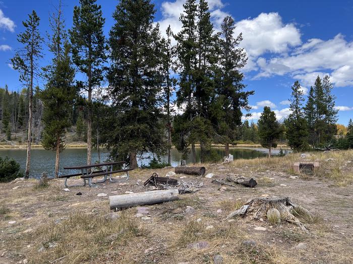 A photo of Site 4 of Loop LYMAN at Little Lyman Lake Campground with Picnic Table, Waterfront