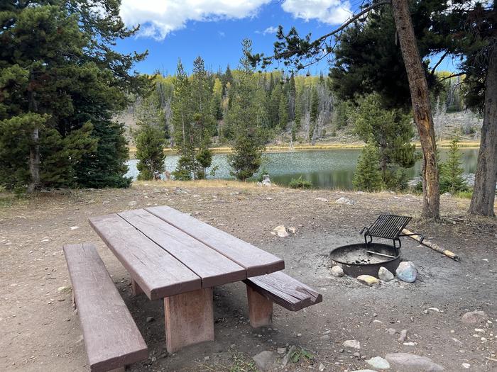 A photo of Site 3 of Loop LYMAN at Little Lyman Lake Campground with Picnic Table, Fire Pit, Waterfront