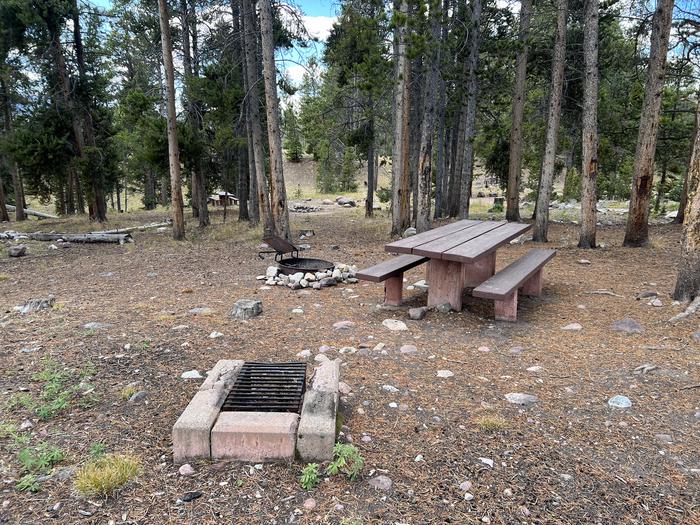 A photo of Site 7 of Loop LYMAN at Little Lyman Lake Campground with Picnic Table, Fire Pit