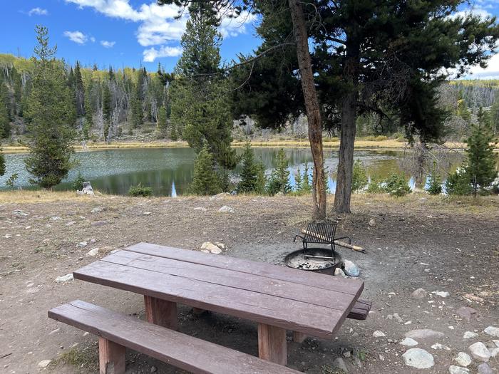 A photo of Site 3 of Loop LYMAN at Little Lyman Lake Campground with Picnic Table, Fire Pit, Waterfront