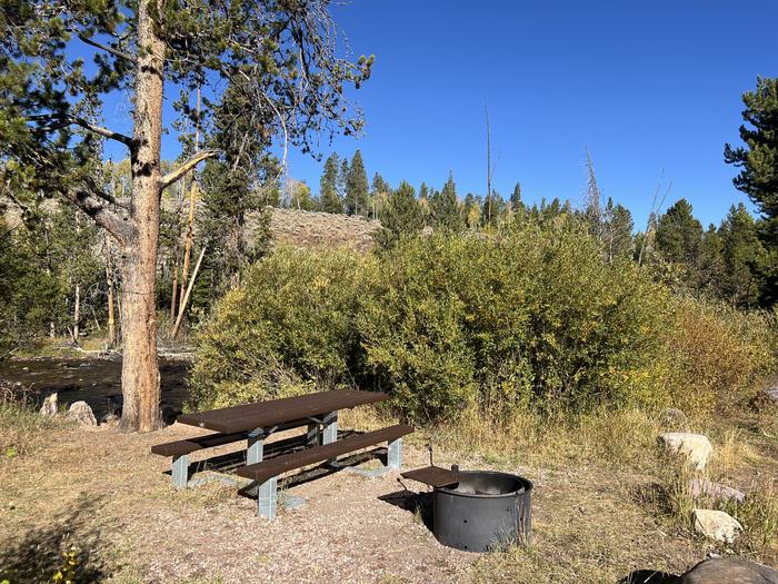 A photo of Site 3 of Loop EFBR at East Fork Bear River Campground (Uinta-Wasatch-Cache National Forest, UT) with Picnic Table, Fire Pit, Waterfront